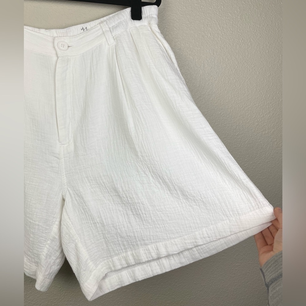Aerie Women's XL Daybreak Trouser Short White Mid Rise 100% Cotton Beach MidRise - Picture 7 of 16
